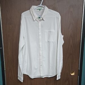 United Colors Of Benetton Size L White Long Sleeve Knitted Shirt